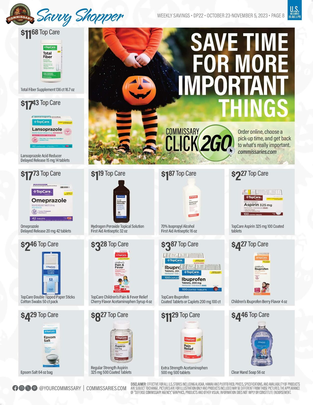 Weekly ad Commissary 10/23/2023 - 11/05/2023