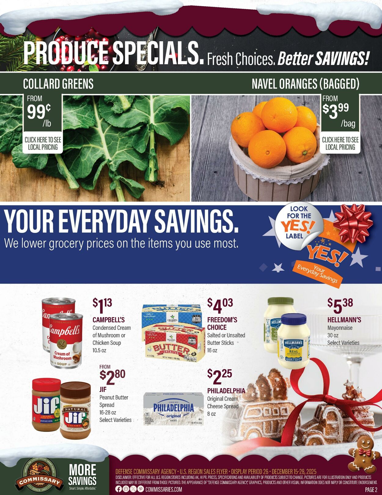 Weekly ad Commissary 12/15/2025 - 12/28/2025