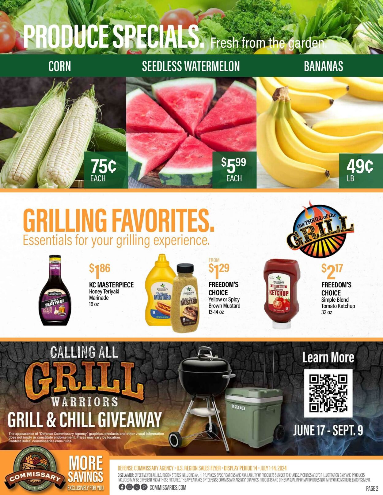 Weekly ad Commissary 07/08/2024 - 07/21/2024