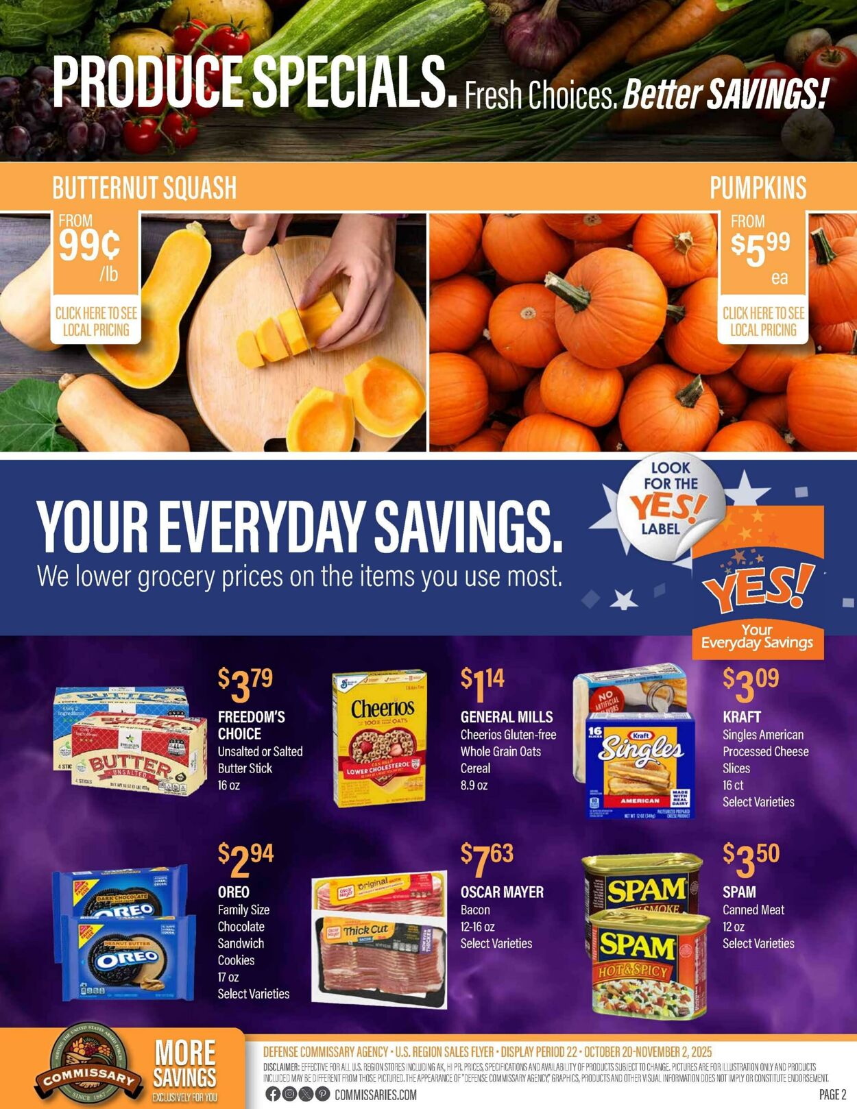 Weekly ad Commissary 10/20/2025 - 11/02/2025