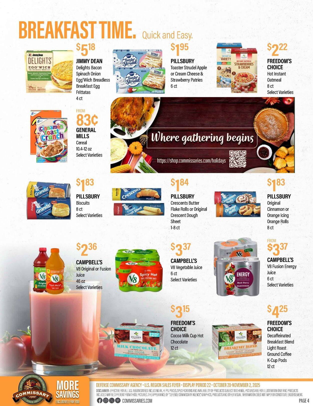 Weekly ad Commissary 10/20/2025 - 11/02/2025
