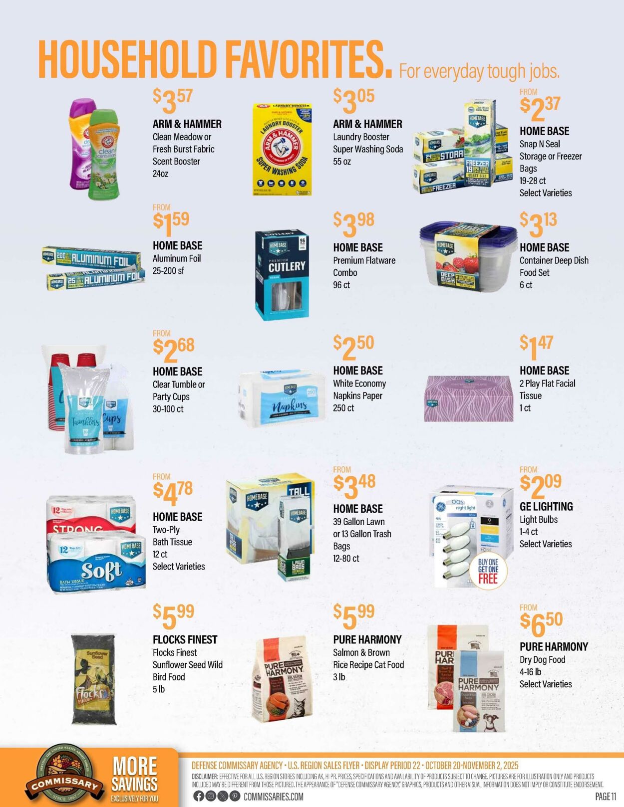Weekly ad Commissary 10/20/2025 - 11/02/2025