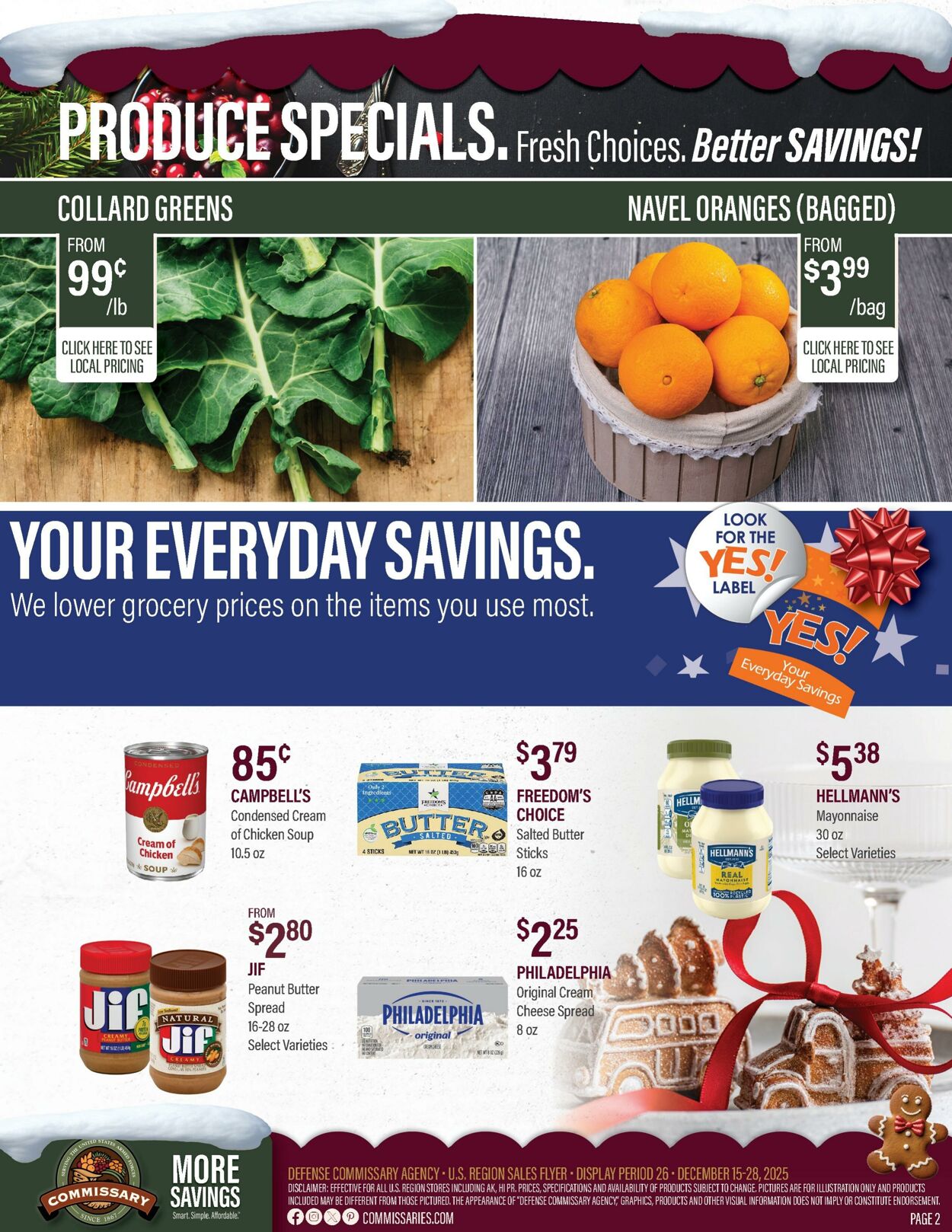 Weekly ad Commissary 12/15/2025 - 12/28/2025