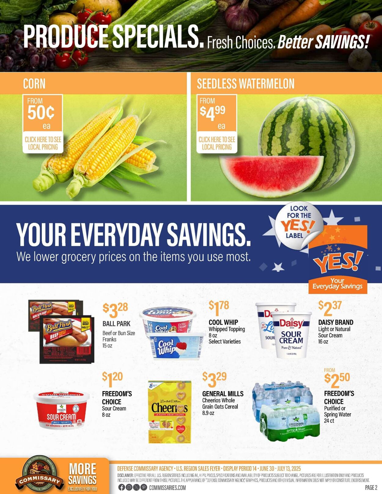 Weekly ad Commissary 06/30/2025 - 07/13/2025