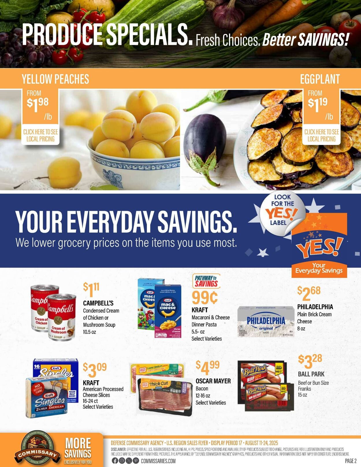 Weekly ad Commissary 08/11/2025 - 08/24/2025