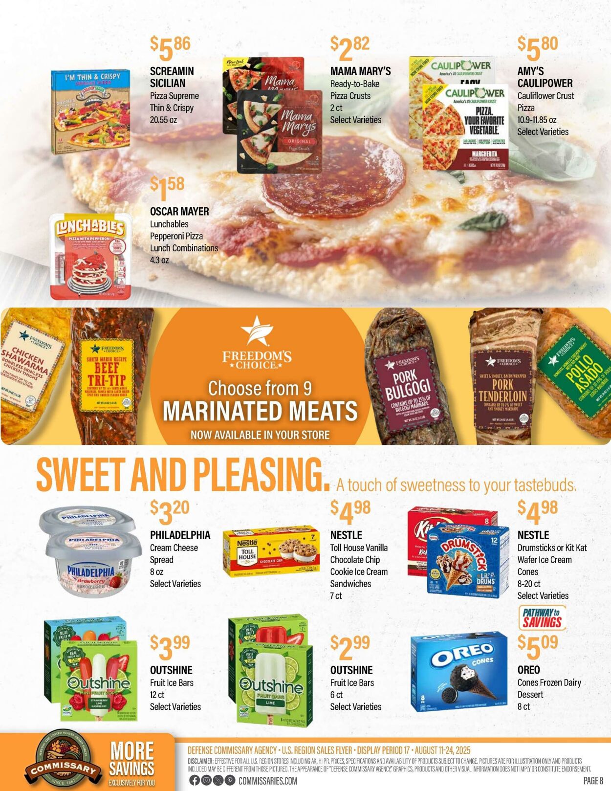 Weekly ad Commissary 08/11/2025 - 08/24/2025