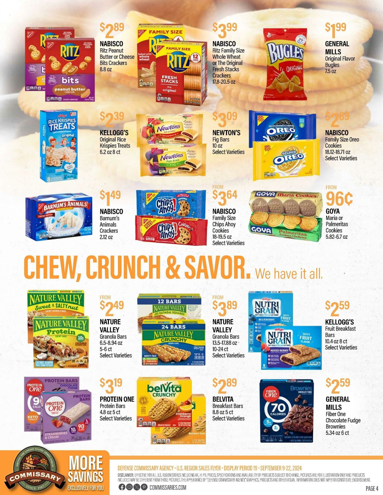 Weekly ad Commissary 09/16/2024 - 09/29/2024