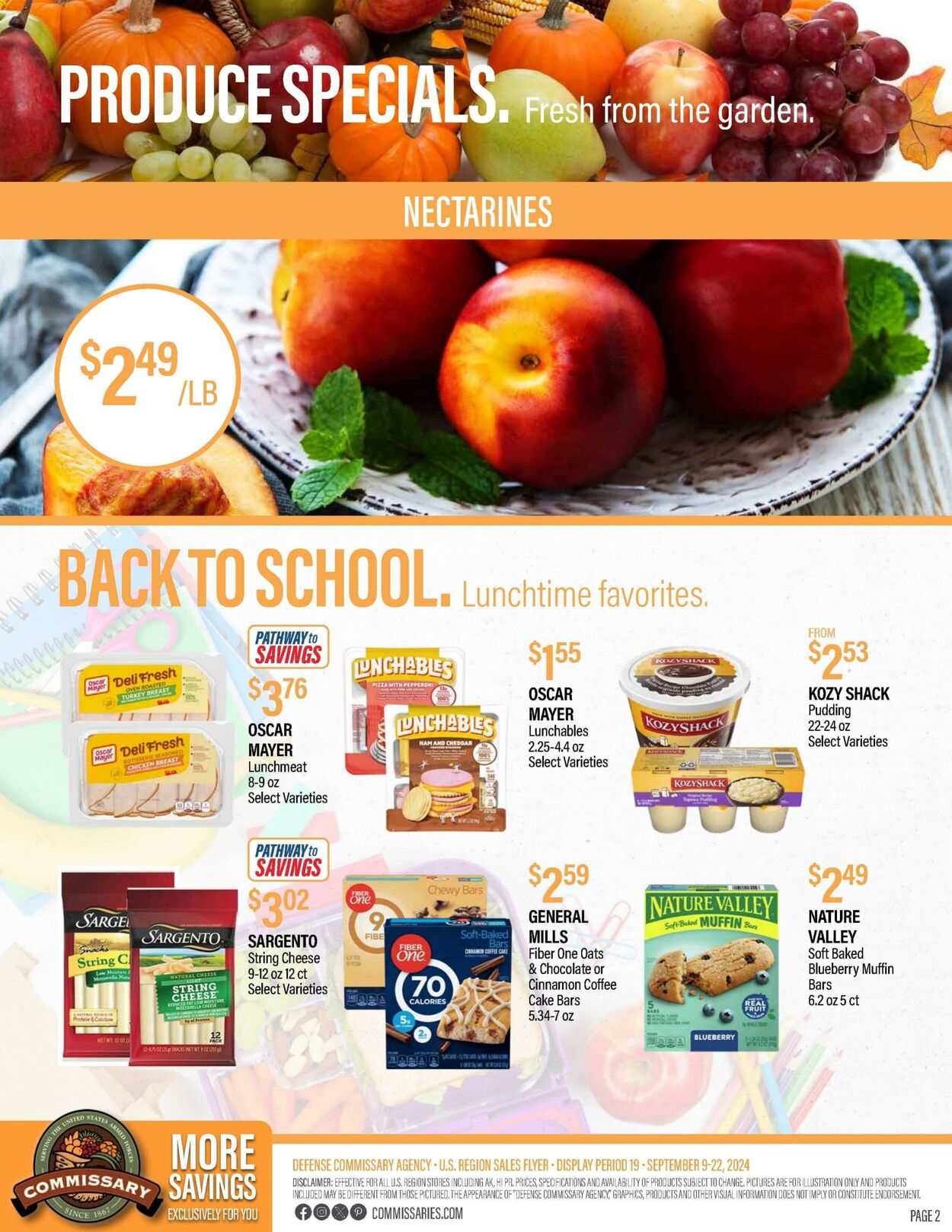 Weekly ad Commissary 09/16/2024 - 09/29/2024