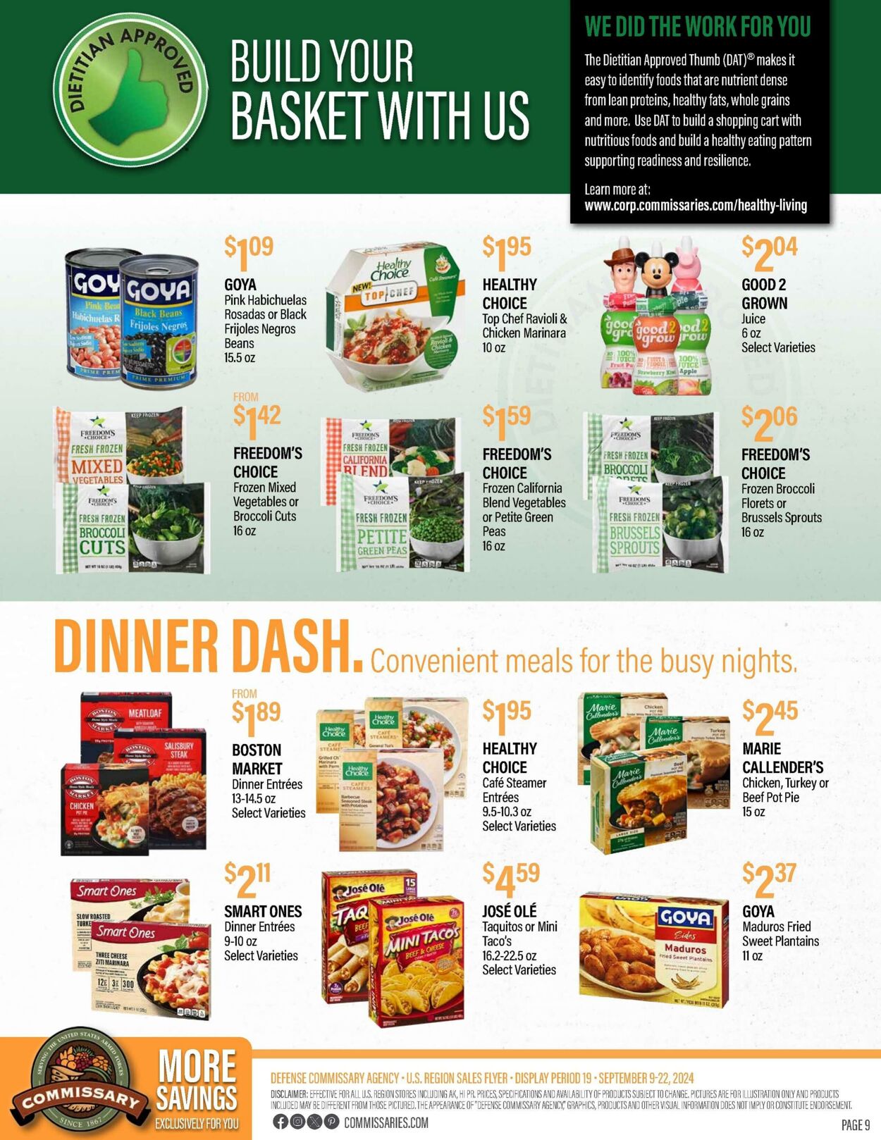 Weekly ad Commissary 09/16/2024 - 09/29/2024