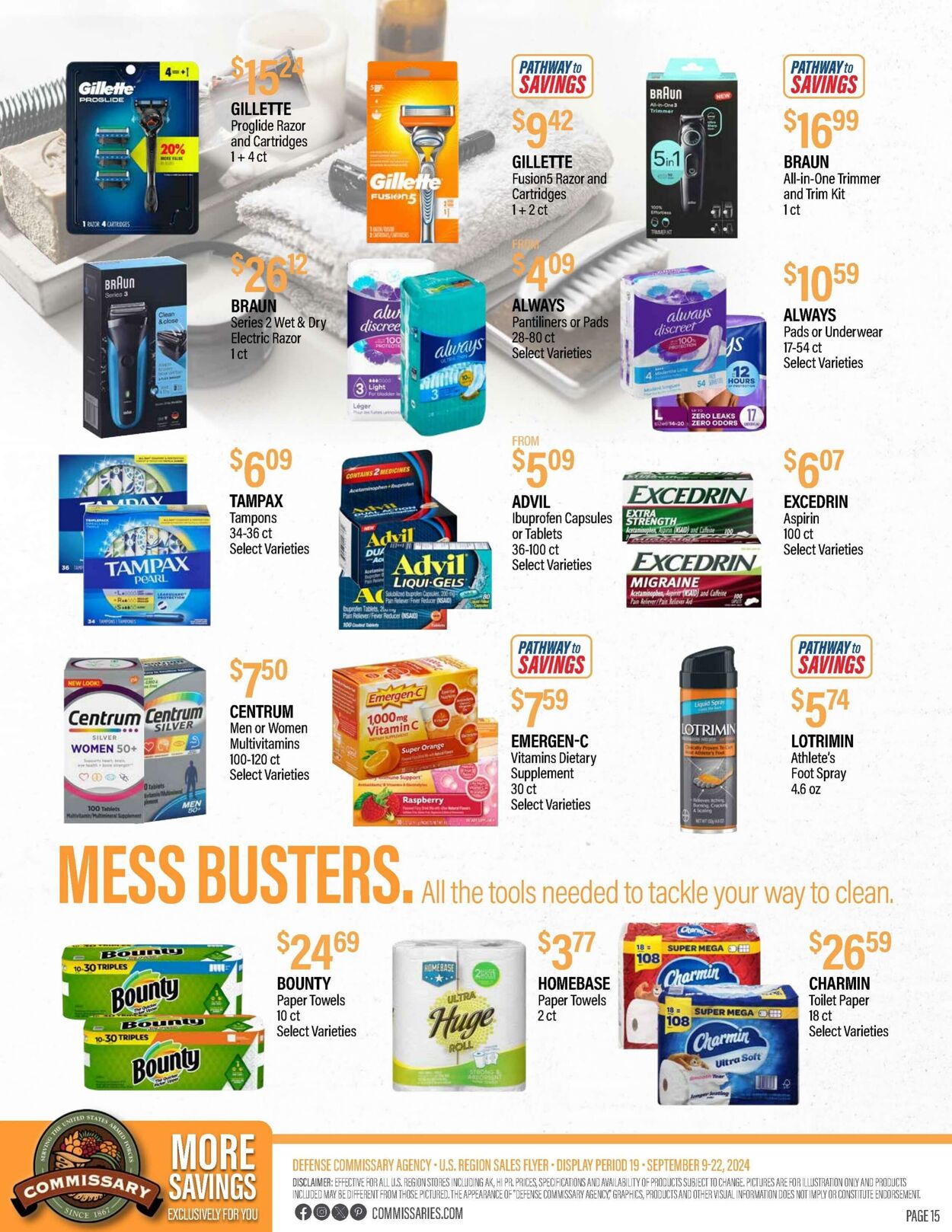 Weekly ad Commissary 09/16/2024 - 09/29/2024