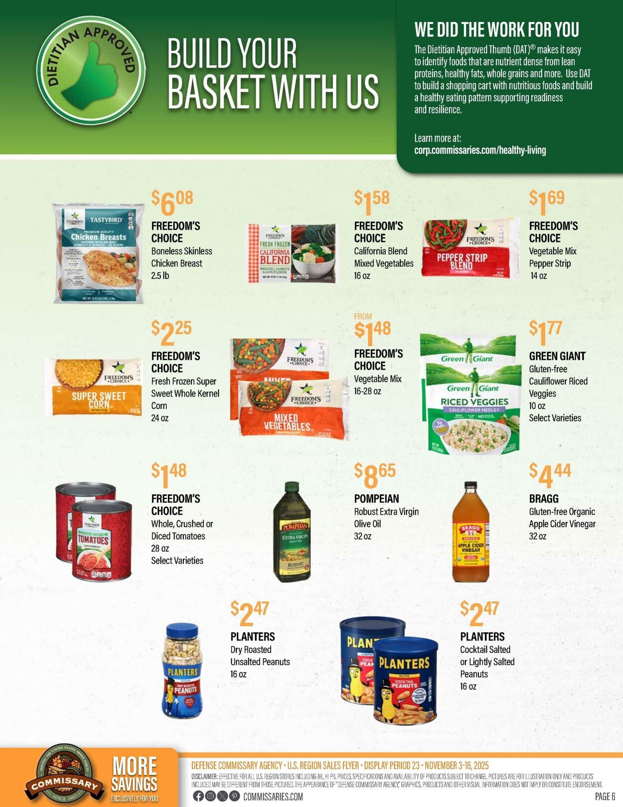 Weekly ad Commissary 11/10/2025 - 11/23/2025