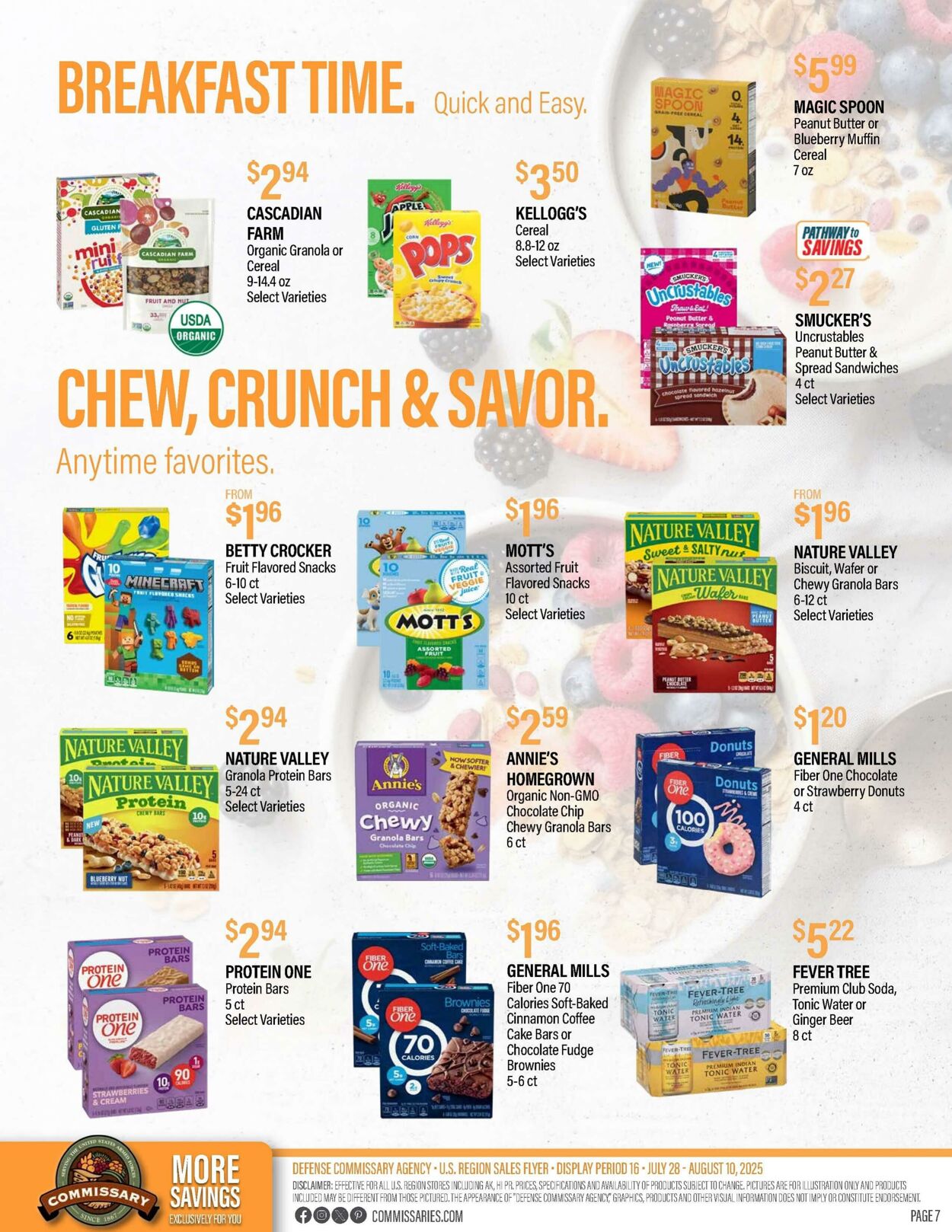 Weekly ad Commissary 08/04/2025 - 08/17/2025