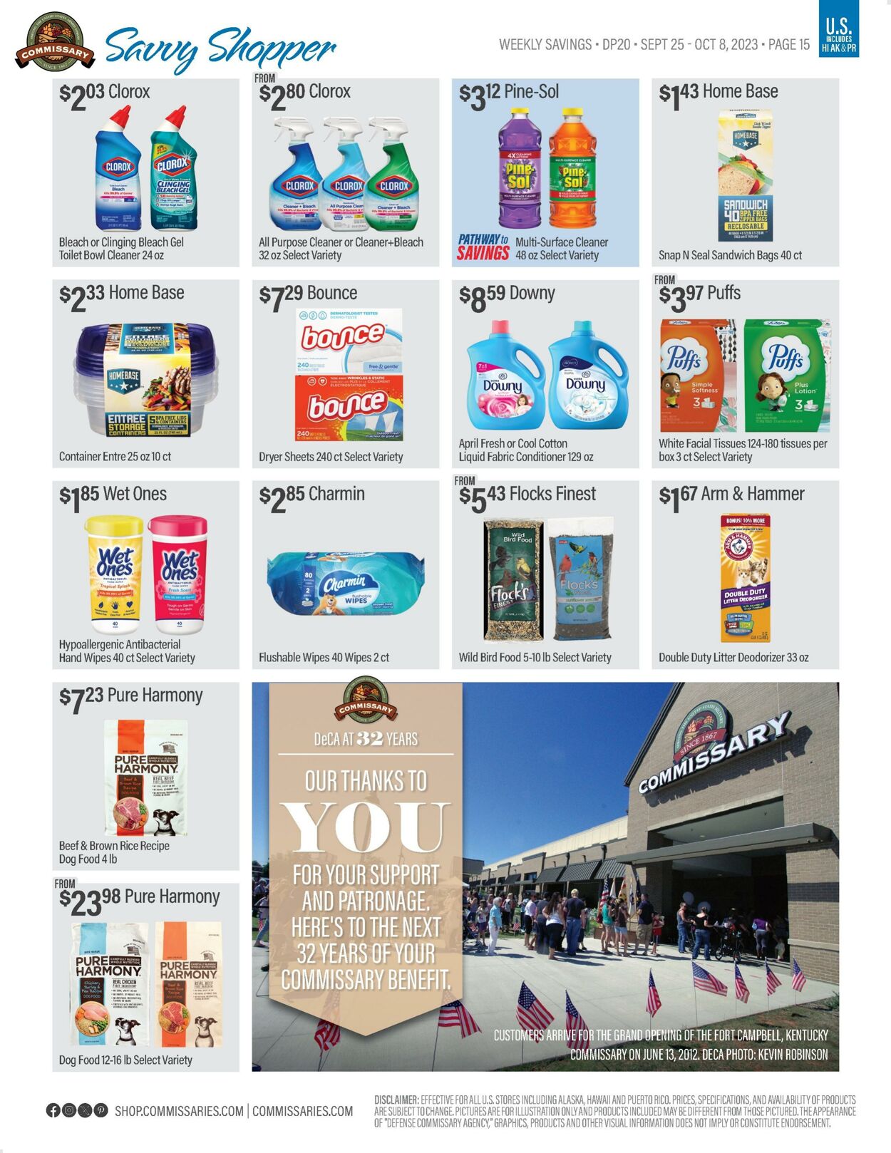 Weekly ad Commissary 09/25/2023 - 10/08/2023