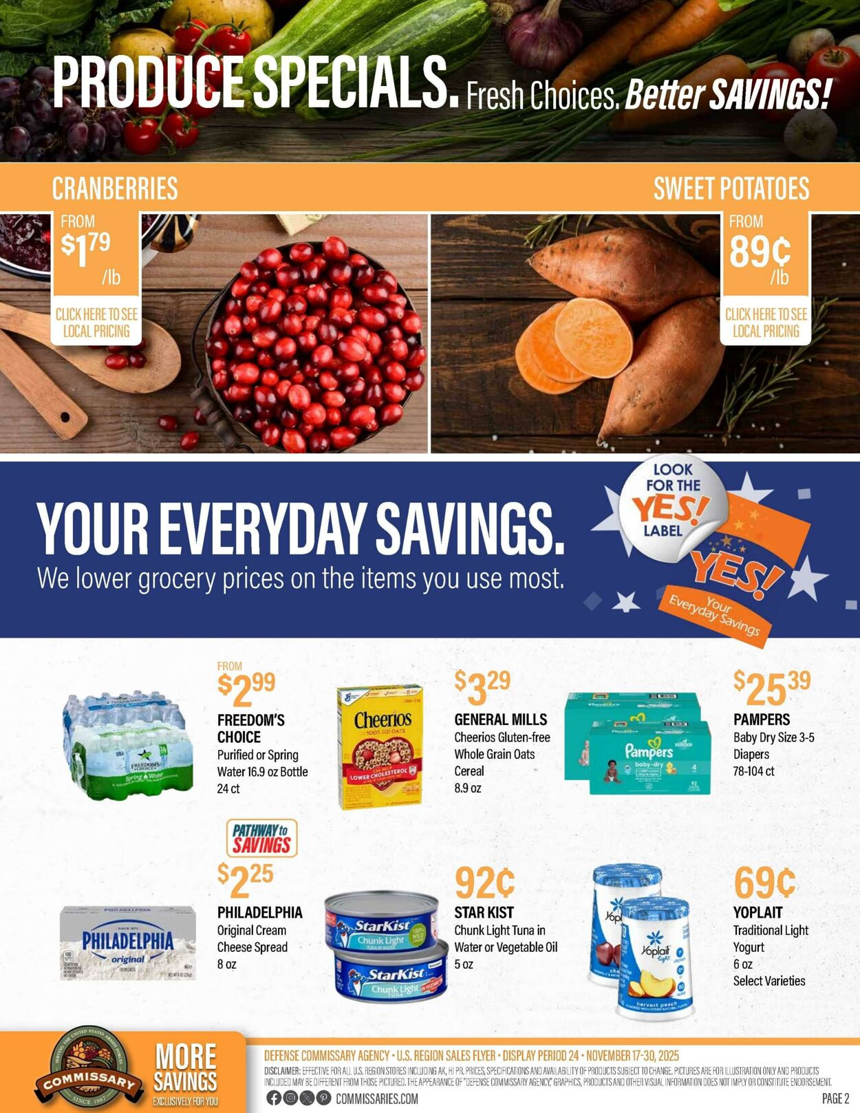 Weekly ad Commissary 11/24/2025 - 12/07/2025