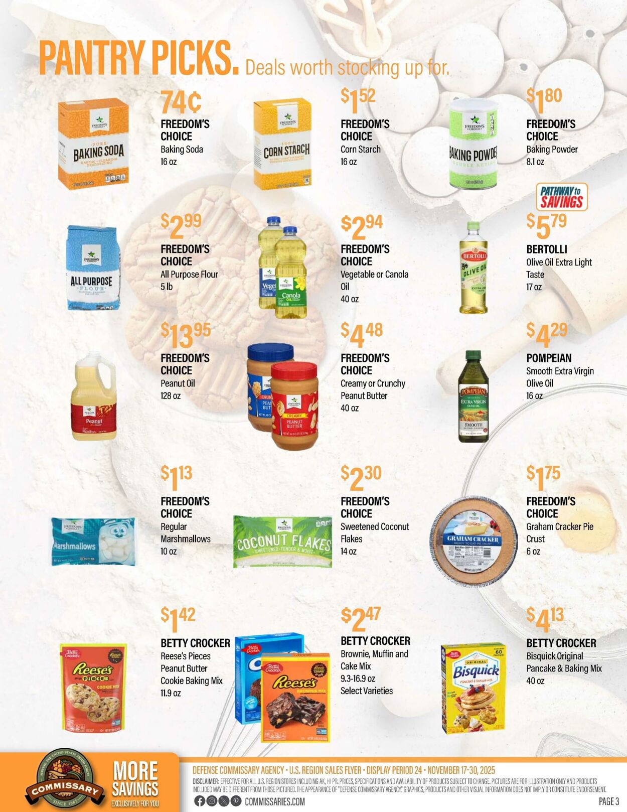 Weekly ad Commissary 11/24/2025 - 12/07/2025