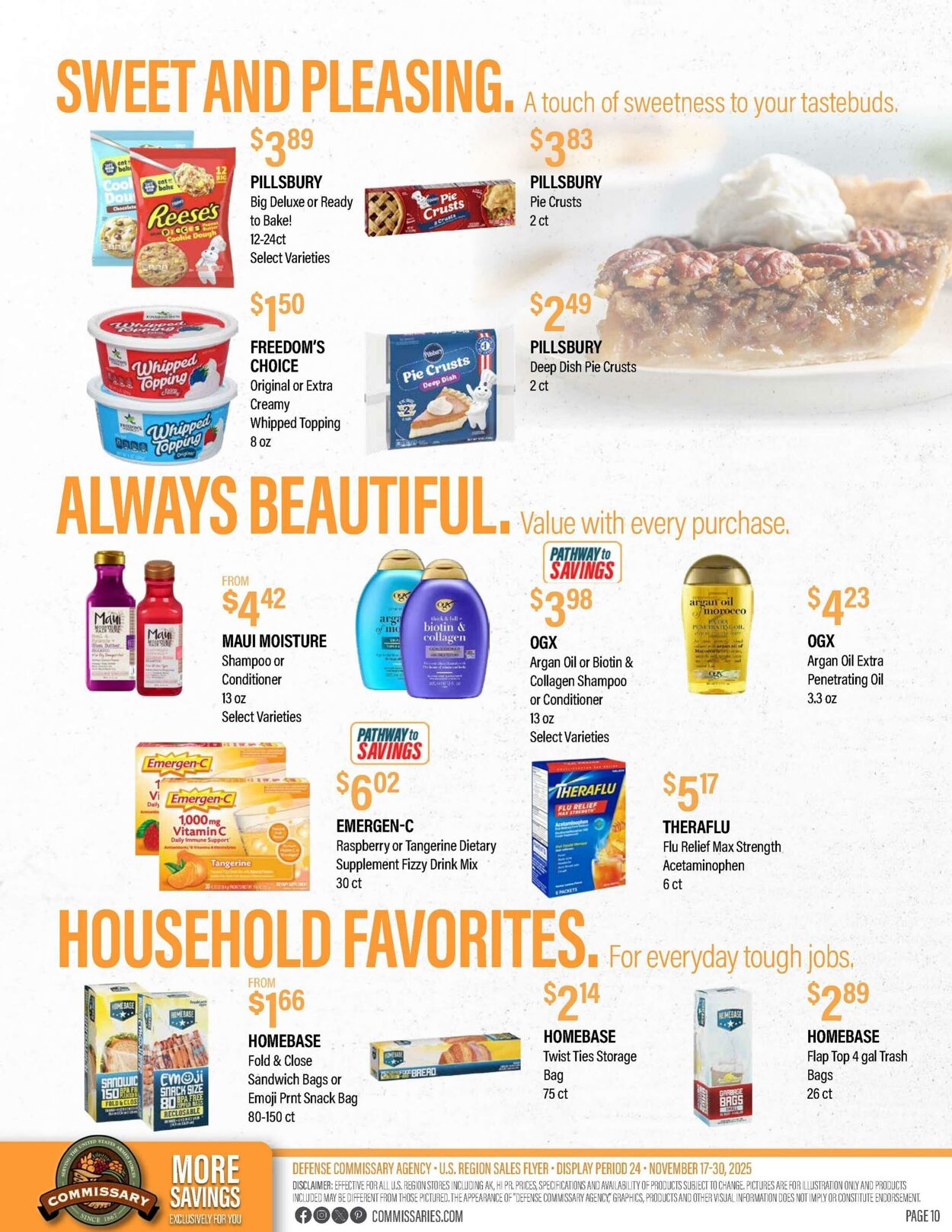 Weekly ad Commissary 11/24/2025 - 12/07/2025