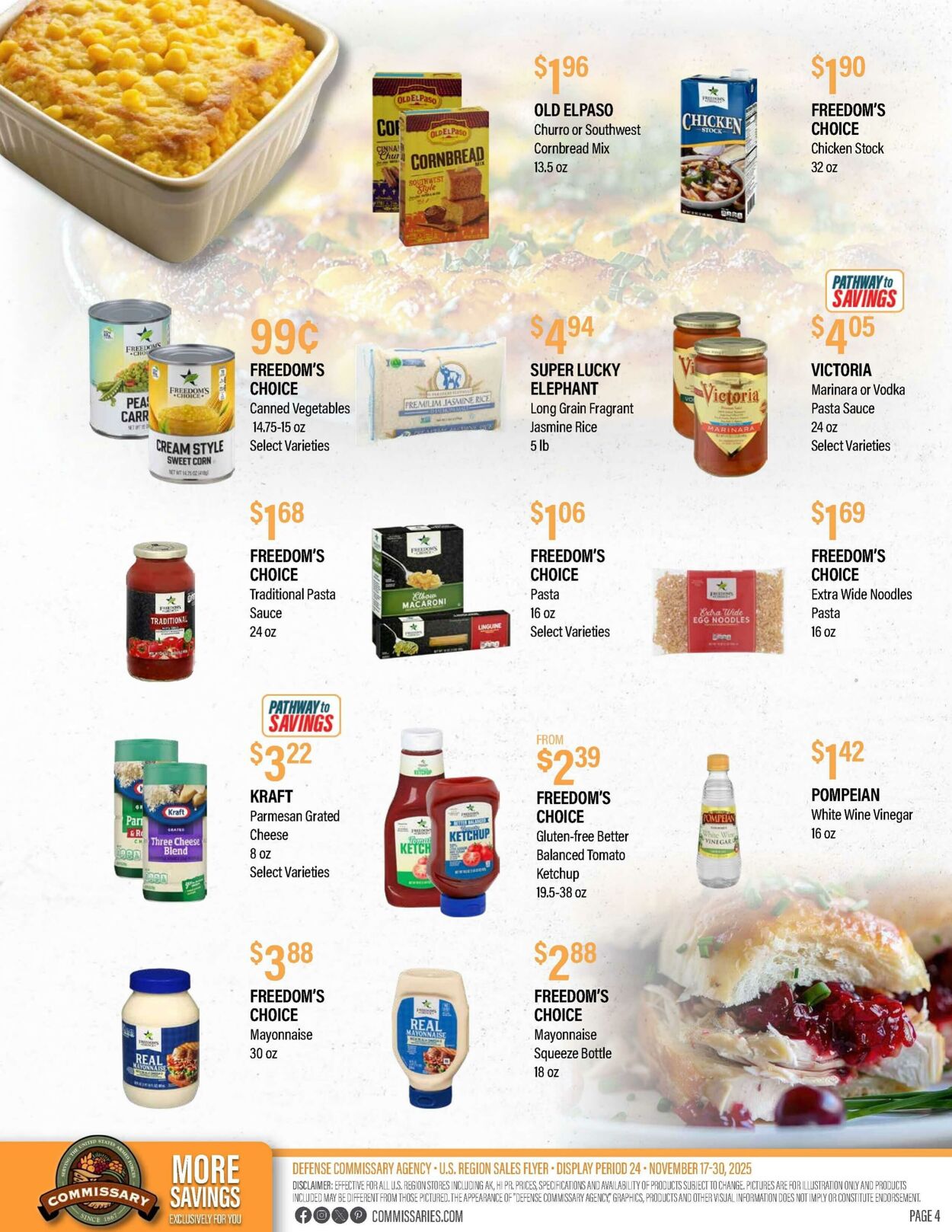 Weekly ad Commissary 11/24/2025 - 12/07/2025