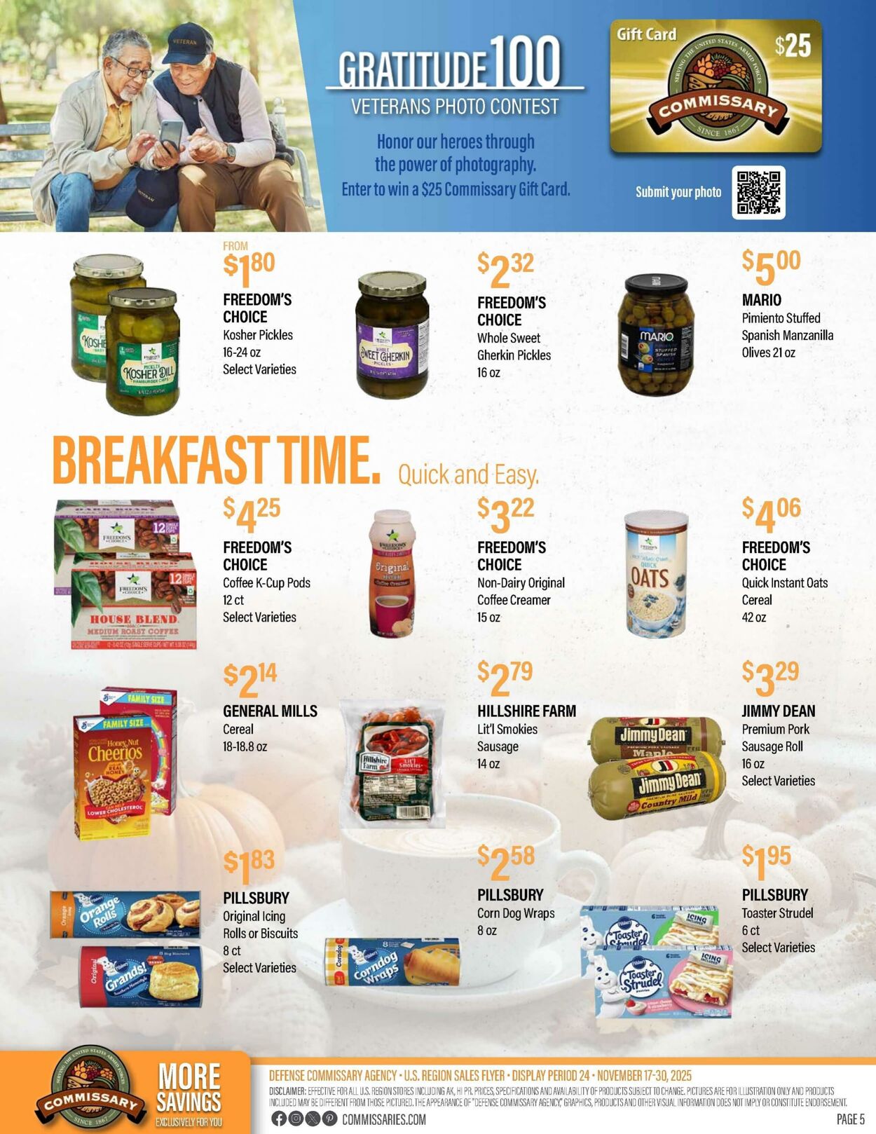 Weekly ad Commissary 11/24/2025 - 12/07/2025