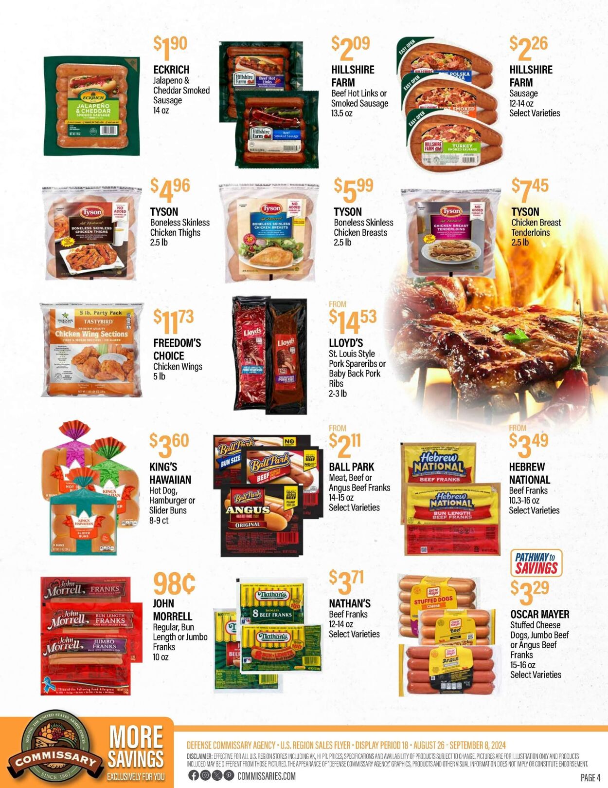 Weekly ad Commissary 08/26/2024 - 09/08/2024