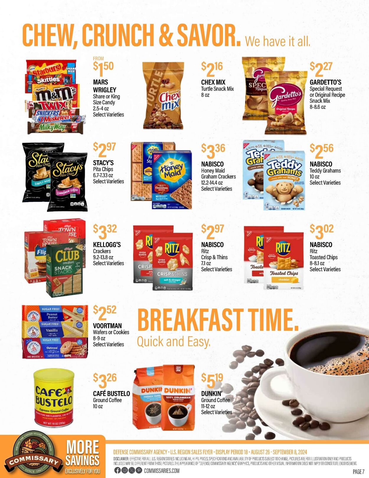 Weekly ad Commissary 08/26/2024 - 09/08/2024