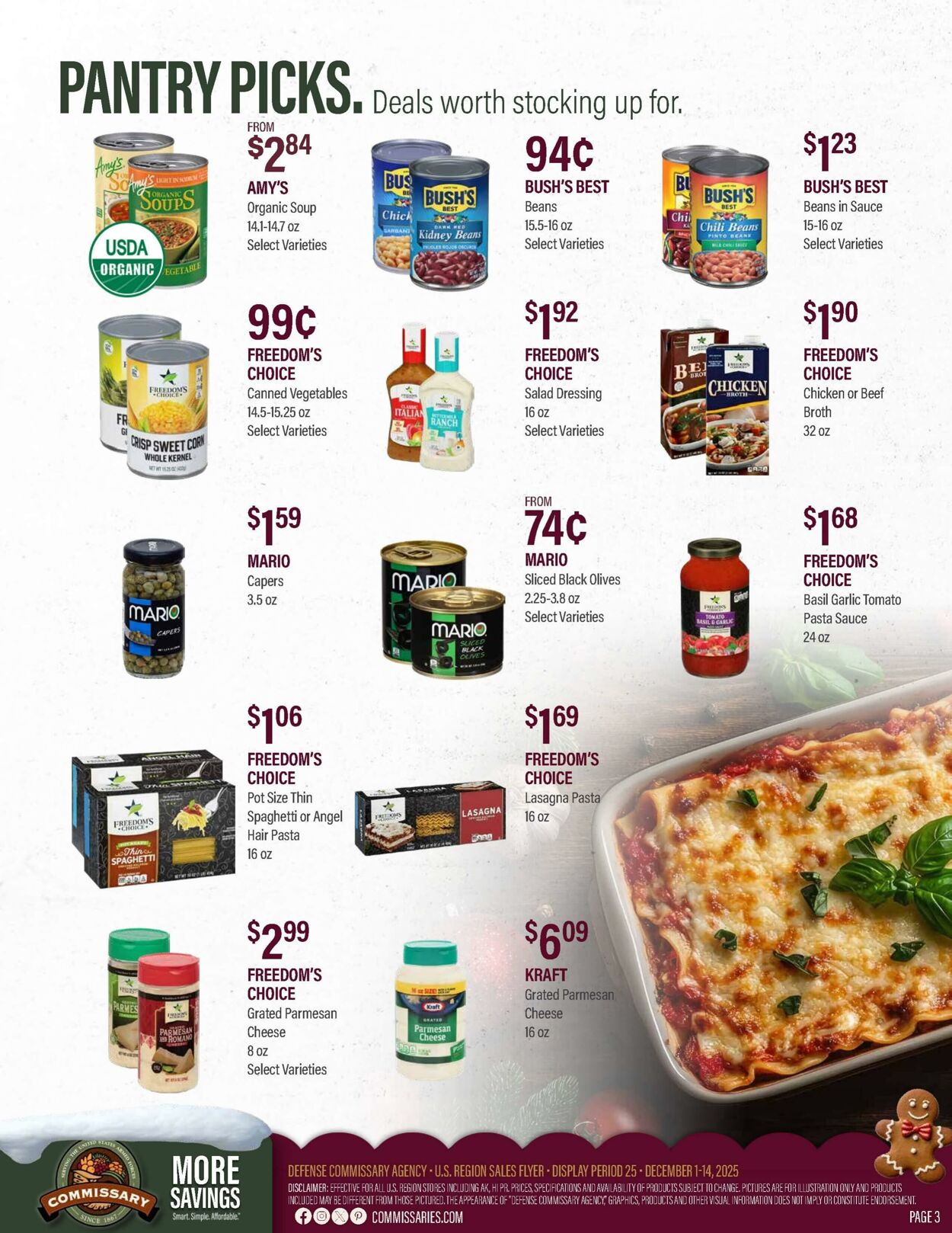 Weekly ad Commissary 12/01/2025 - 12/14/2025