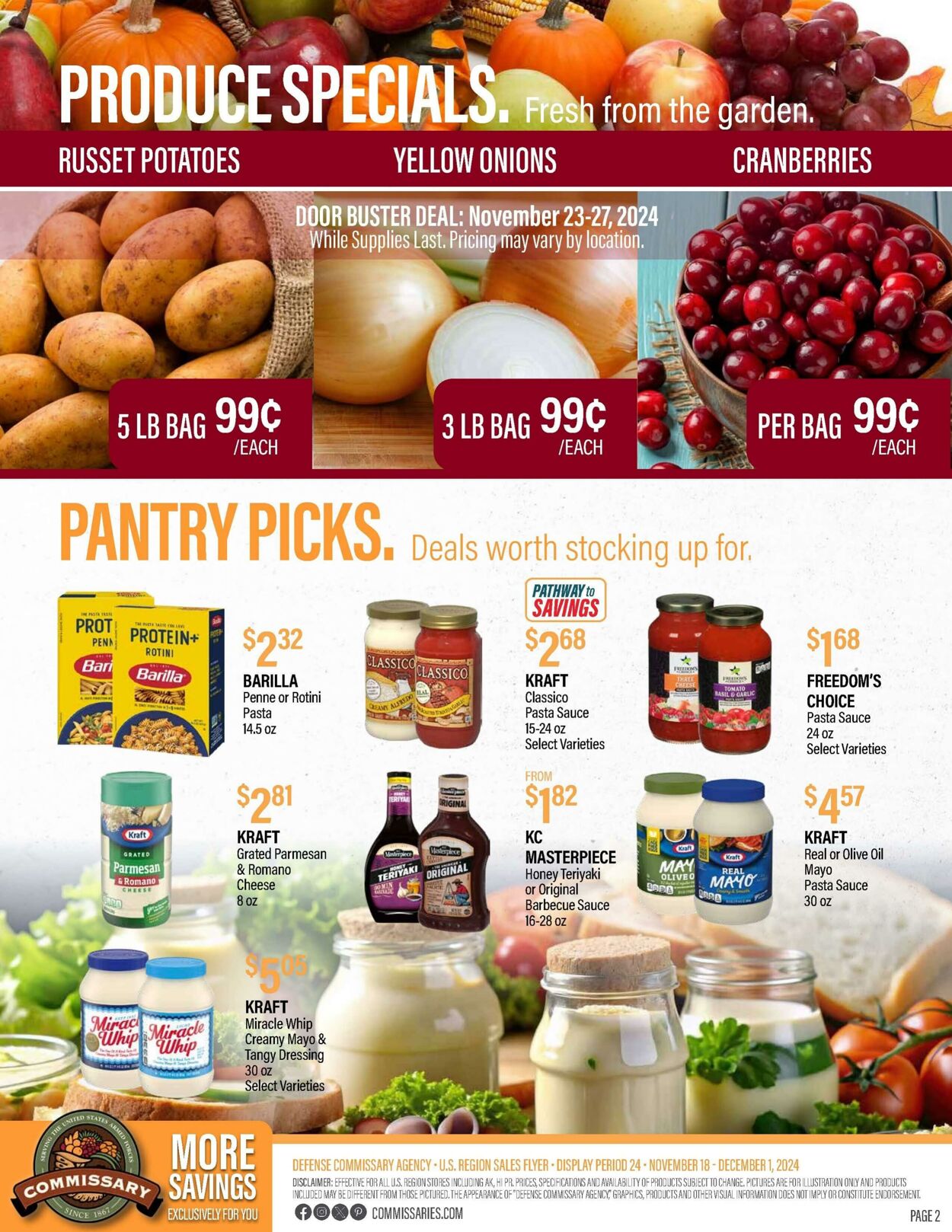 Weekly ad Commissary 11/25/2024 - 12/08/2024