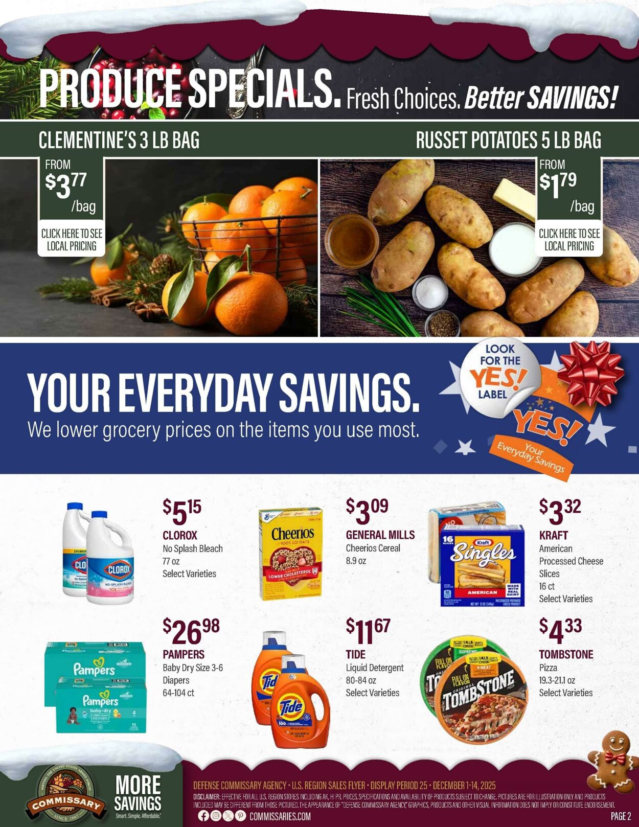 Weekly ad Commissary 12/08/2025 - 12/21/2025
