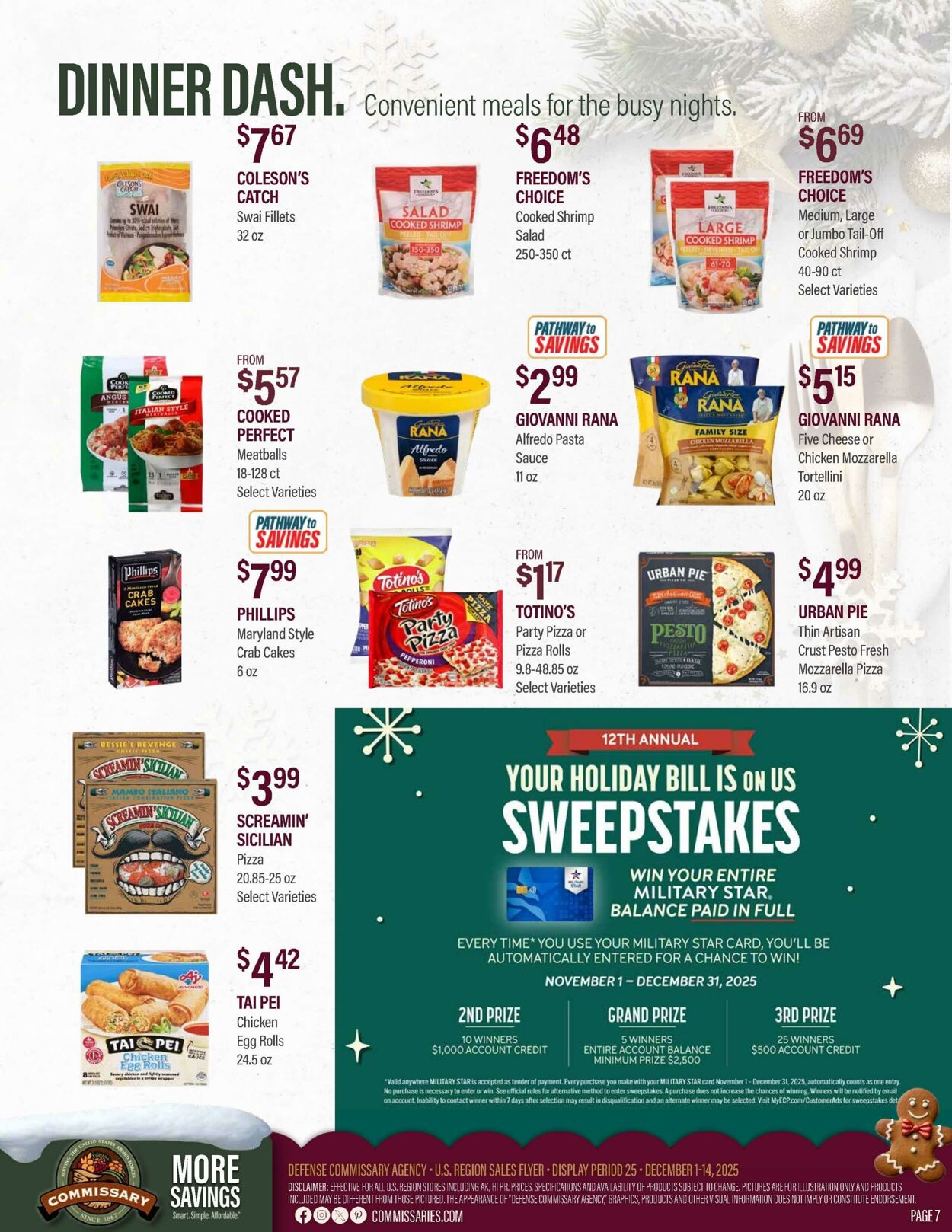 Weekly ad Commissary 12/08/2025 - 12/21/2025