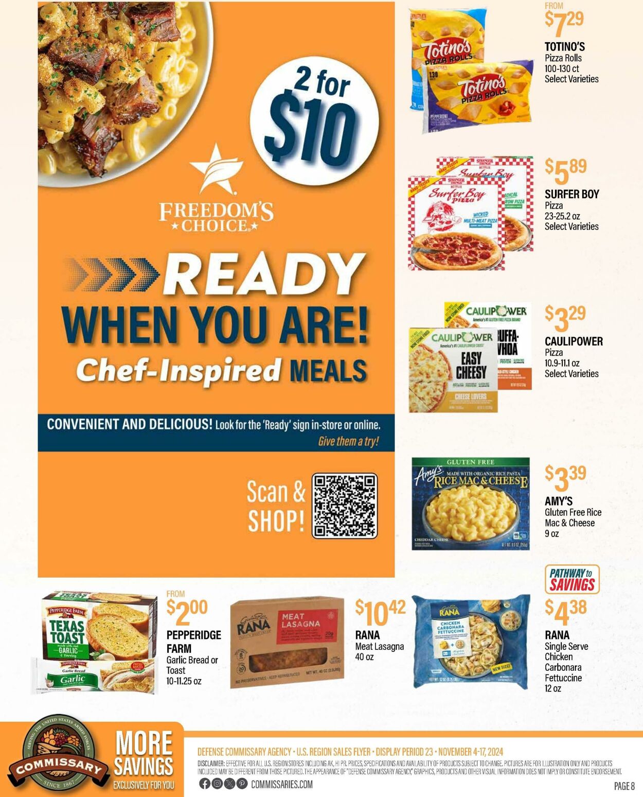 Weekly ad Commissary 11/11/2024 - 11/24/2024