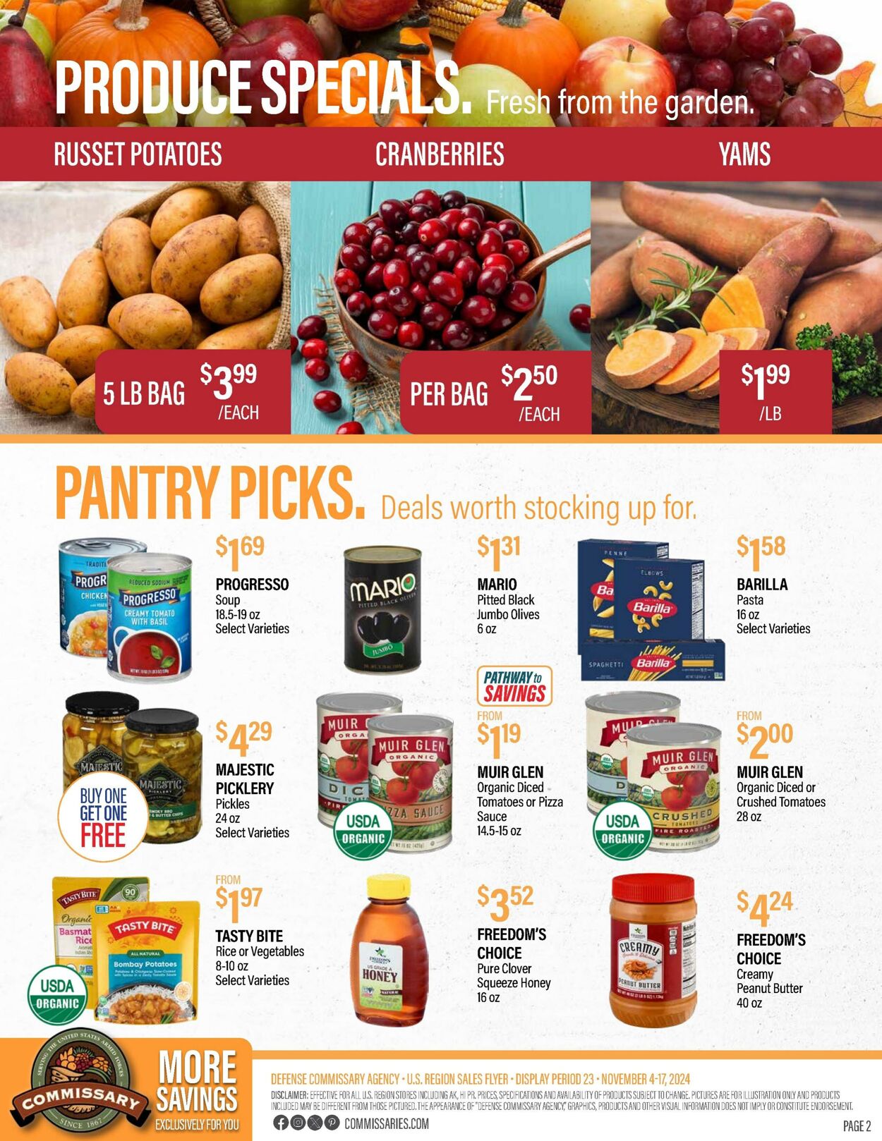 Weekly ad Commissary 11/11/2024 - 11/24/2024