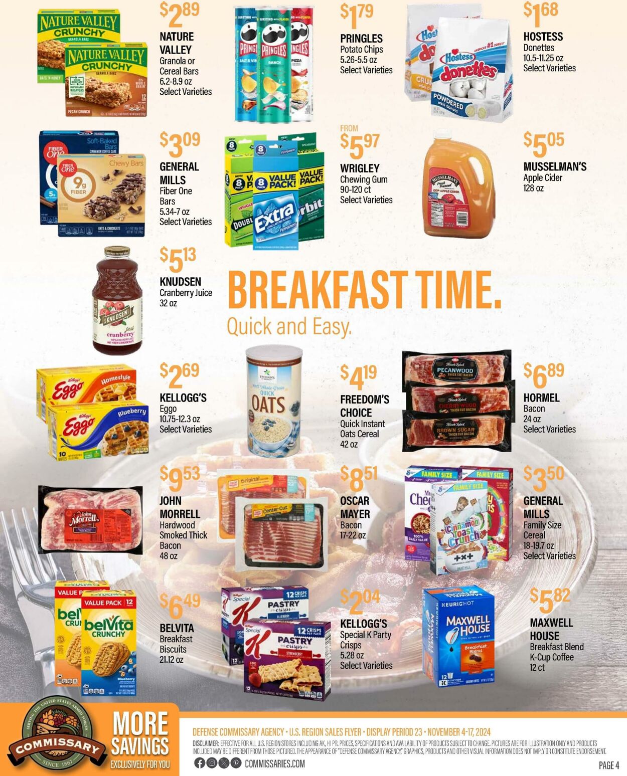 Weekly ad Commissary 11/11/2024 - 11/24/2024