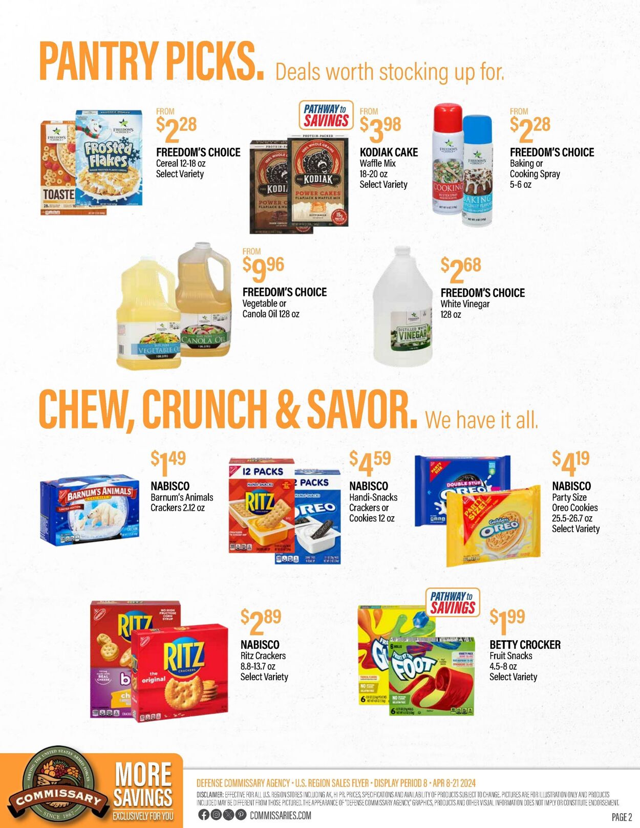 Weekly ad Commissary 04/15/2024 - 04/28/2024