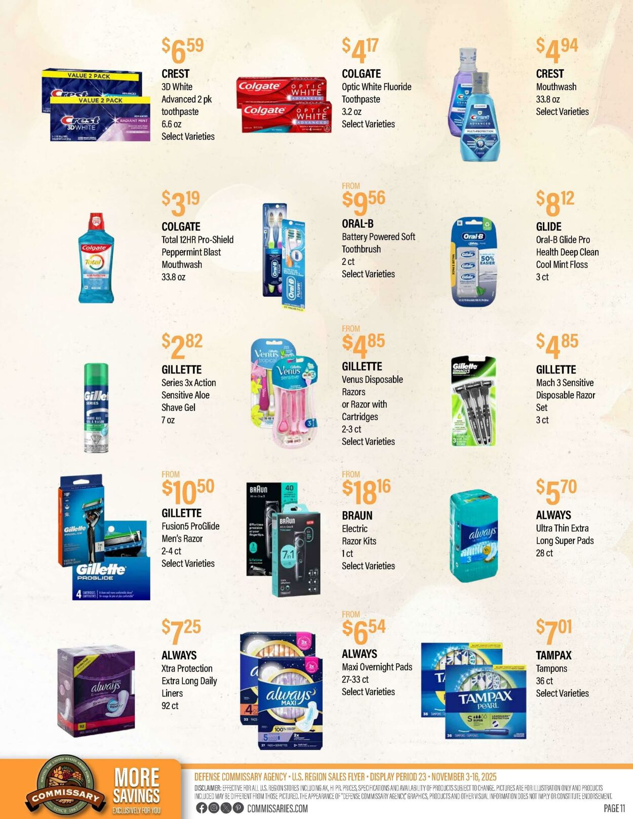 Weekly ad Commissary 11/10/2025 - 11/23/2025