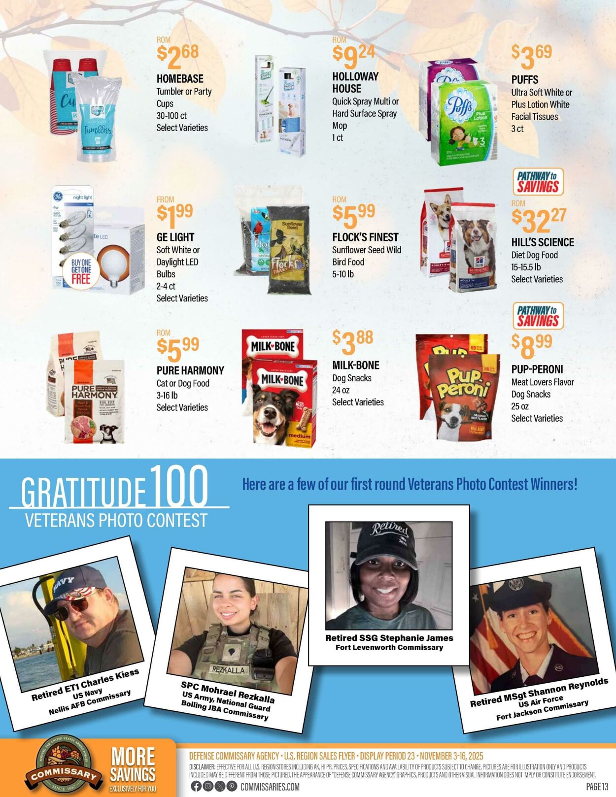 Weekly ad Commissary 11/10/2025 - 11/23/2025