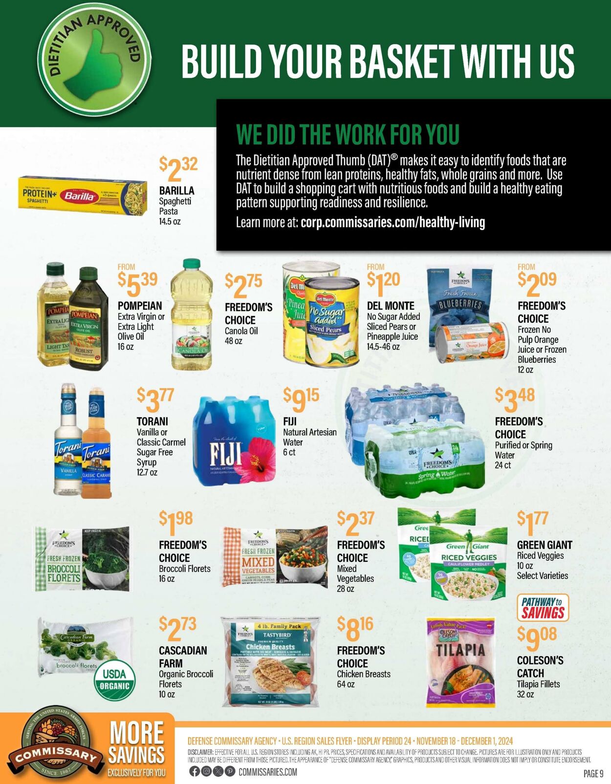 Weekly ad Commissary 11/25/2024 - 12/08/2024