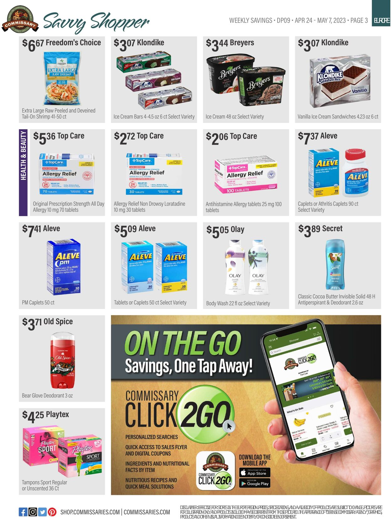 Weekly ad Commissary 04/24/2023 - 05/07/2023