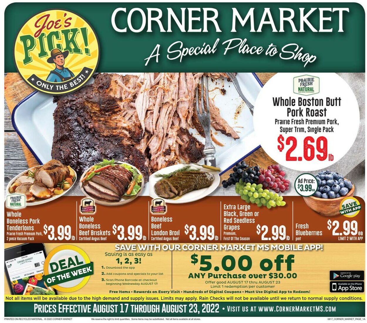 Weekly ad Corner Market 08/17/2022-08/23/2022