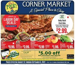 Weekly ad Corner Market 08/31/2022 - 09/06/2022