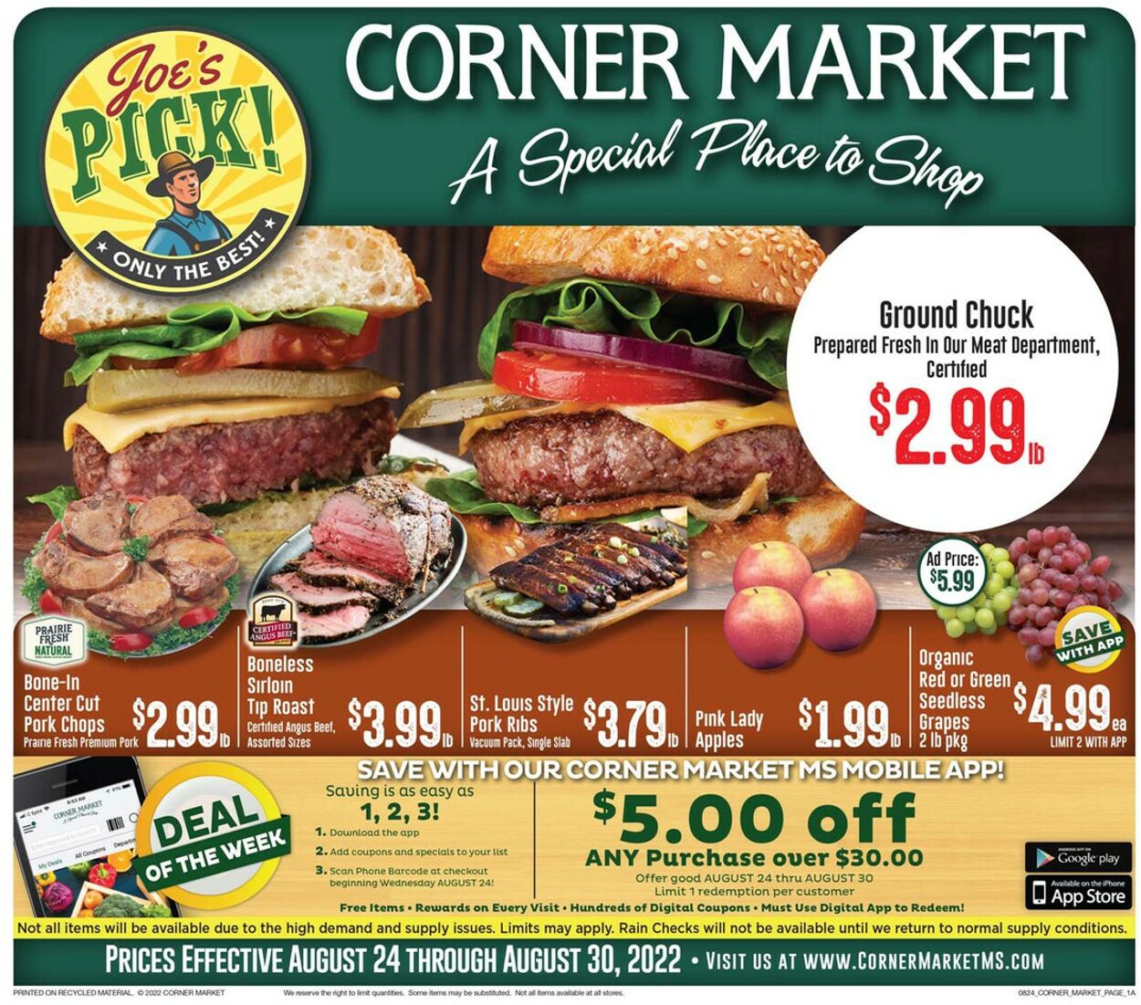 Weekly ad Corner Market 08/24/2022-08/30/2022