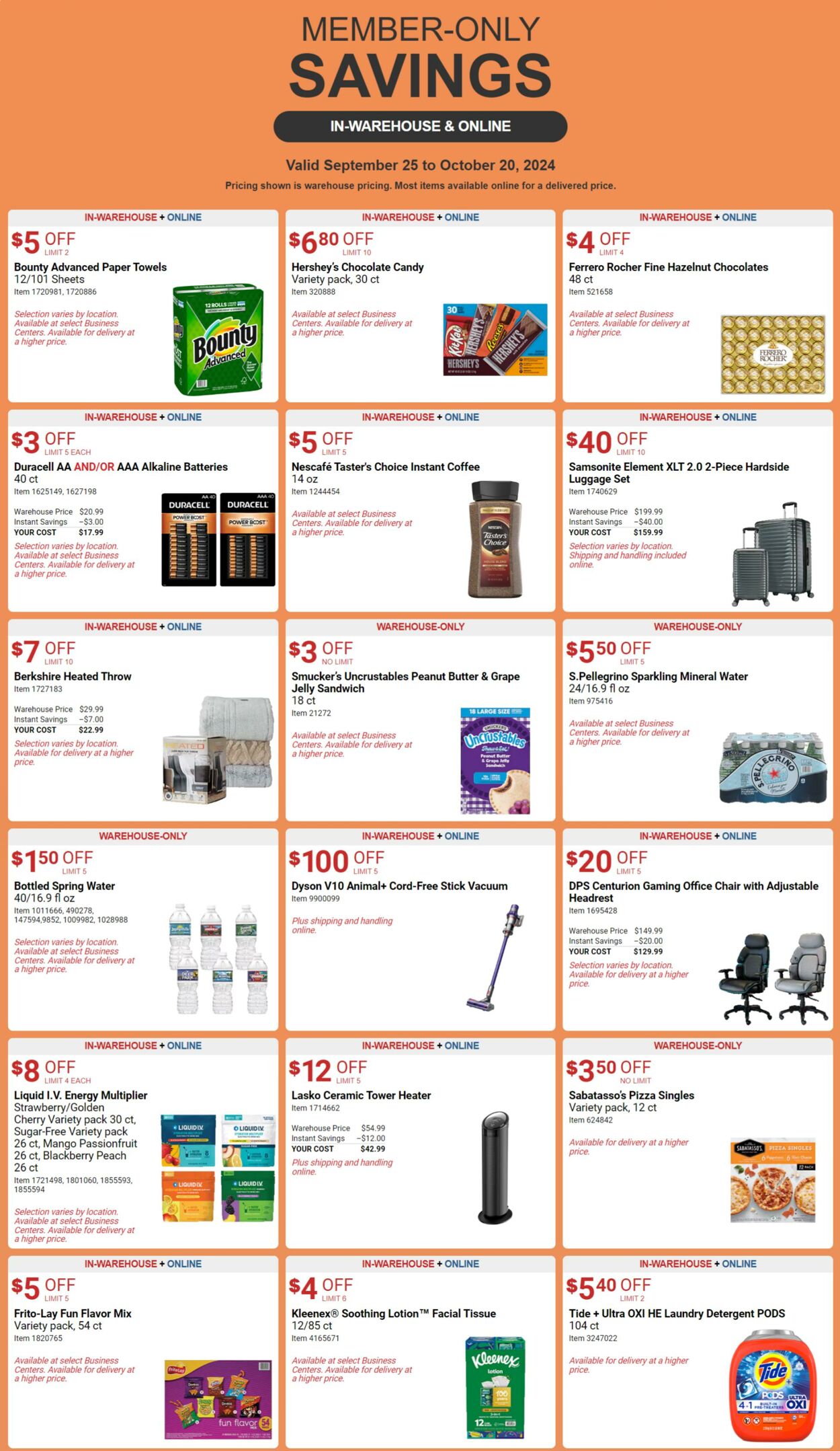 Weekly ad Costco 09/25/2024 - 10/20/2024