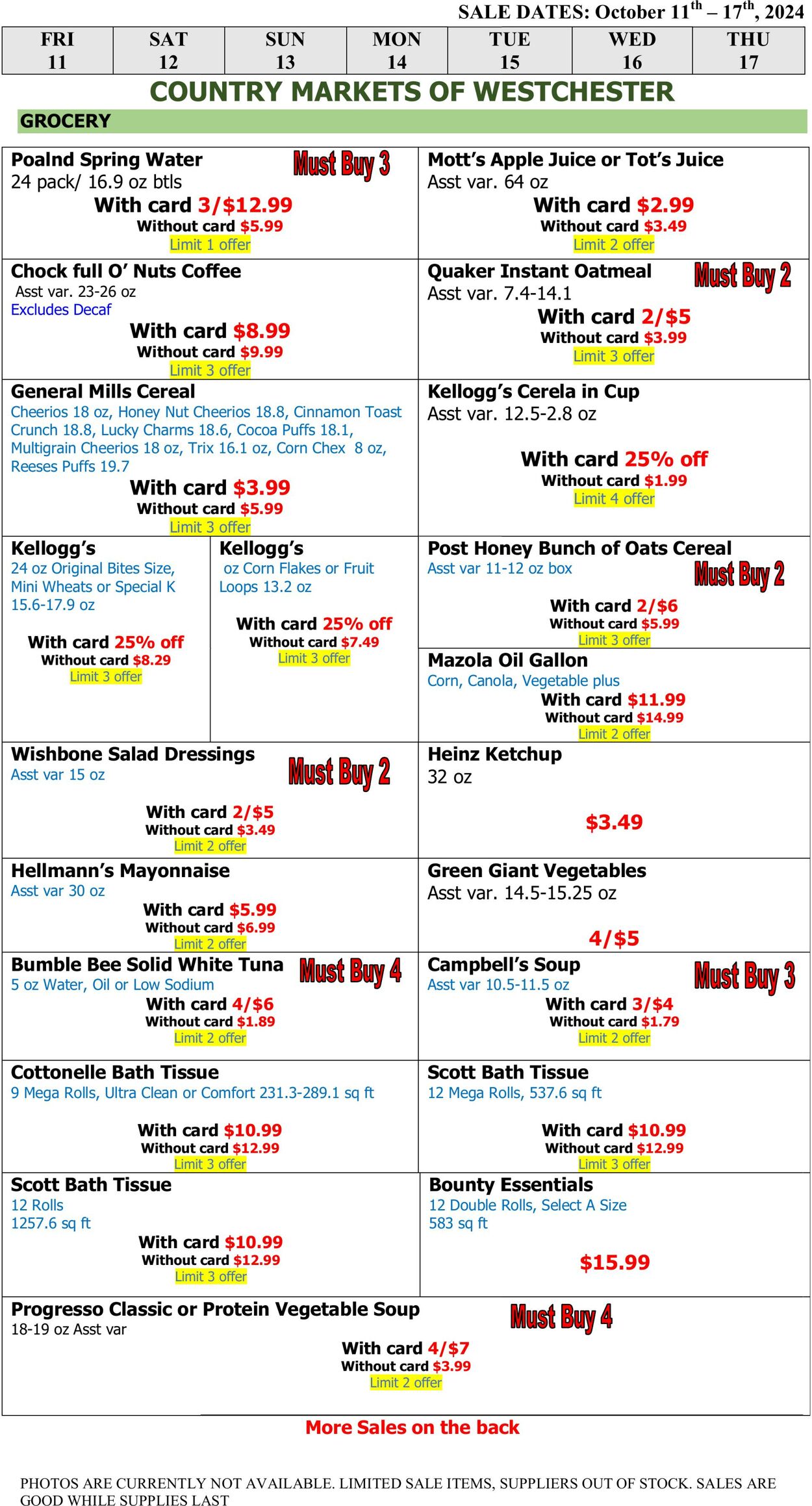 Weekly ad Country Markets of Westchester 10/11/2024 - 10/17/2024