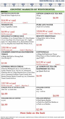 Weekly ad Country Markets of Westchester 07/15/2022-07/21/2022