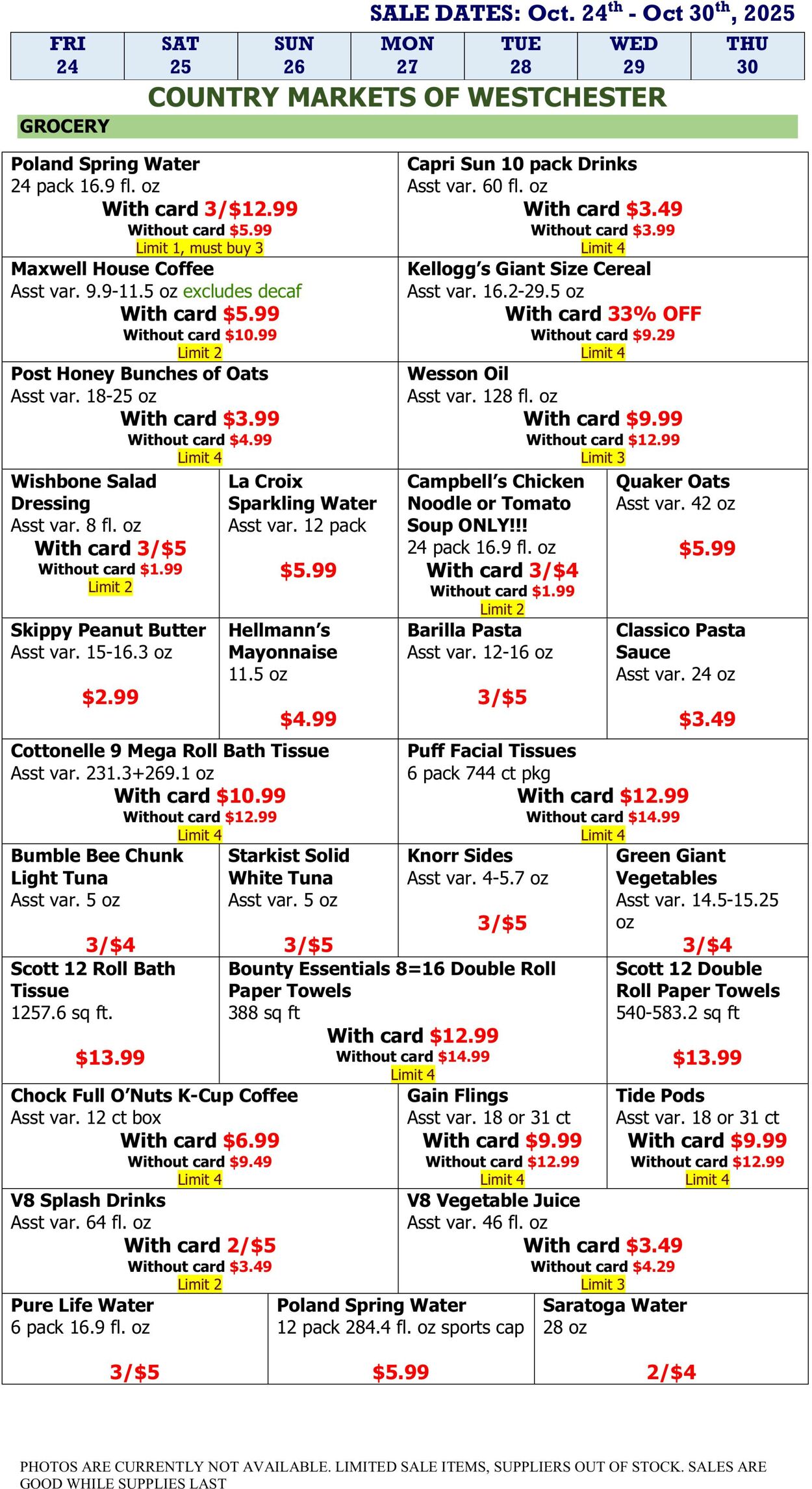 Weekly ad Country Markets of Westchester 10/24/2025 - 10/30/2025