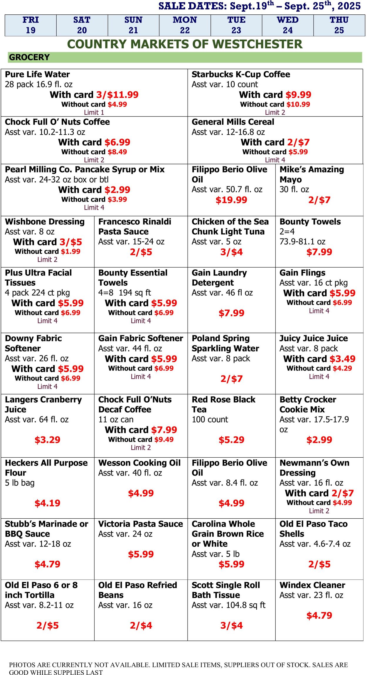 Weekly ad Country Markets of Westchester 09/19/2025 - 09/25/2025