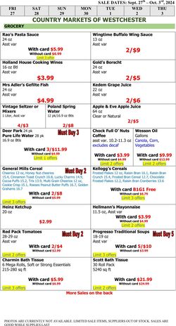 Weekly ad Country Markets of Westchester 09/27/2024 - 10/03/2024