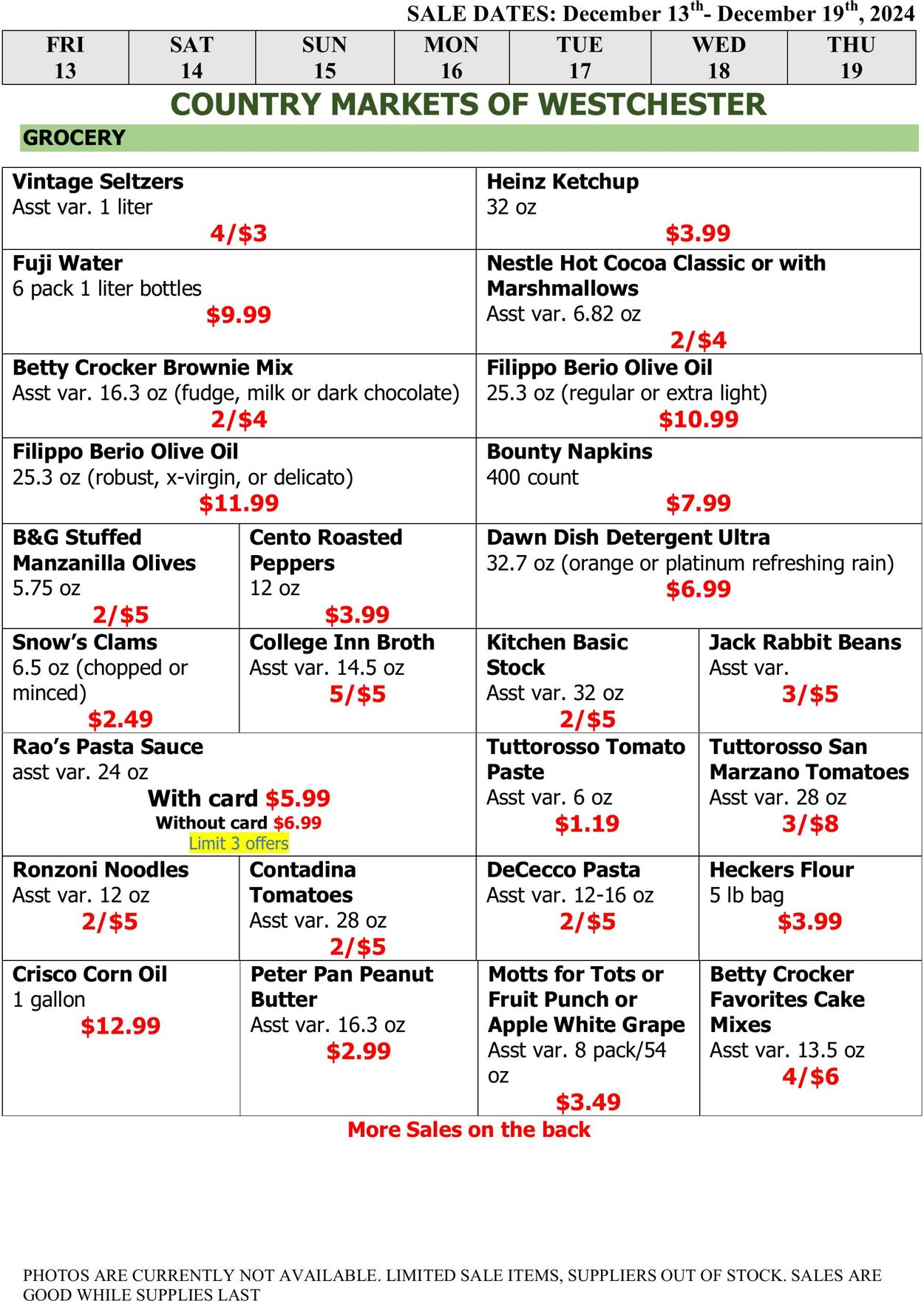 Weekly ad Country Markets of Westchester 12/13/2024 - 12/19/2024