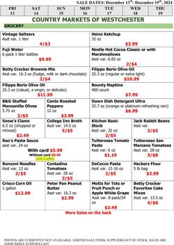 Weekly ad Country Markets of Westchester 01/03/2025 - 01/09/2025