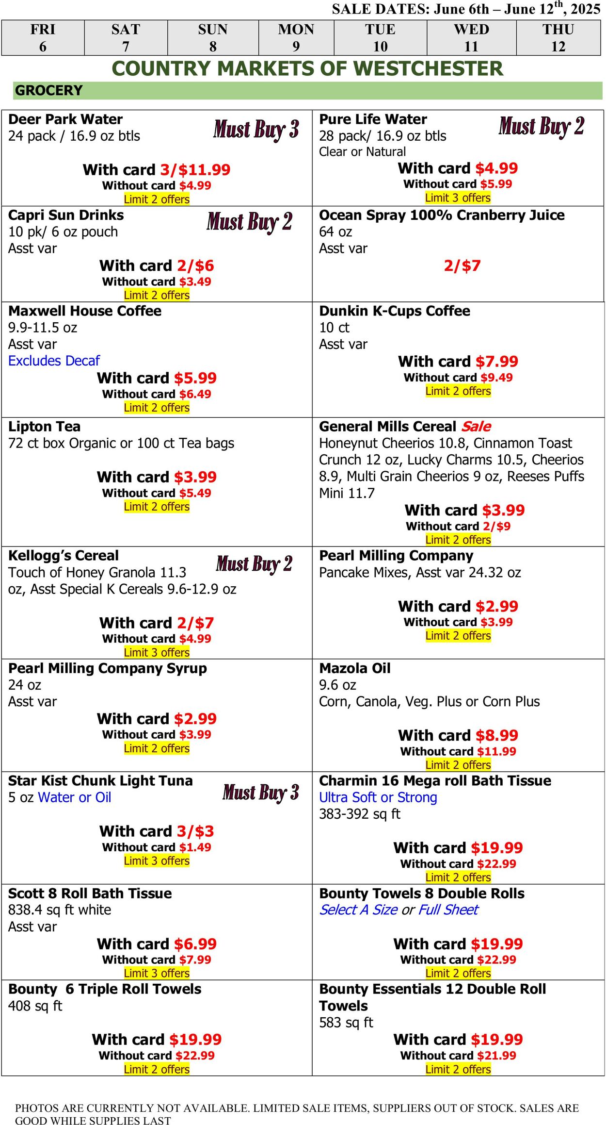 Weekly ad Country Markets of Westchester 06/06/2025 - 06/12/2025