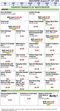 Weekly ad Country Markets of Westchester 08/15/2025 - 08/21/2025