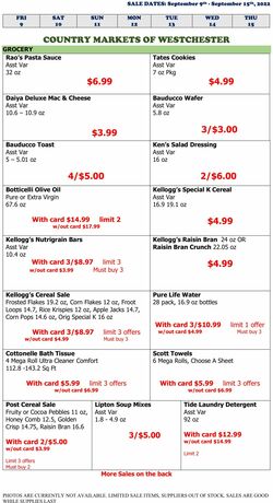 Weekly ad Country Markets of Westchester 09/09/2022-09/15/2022